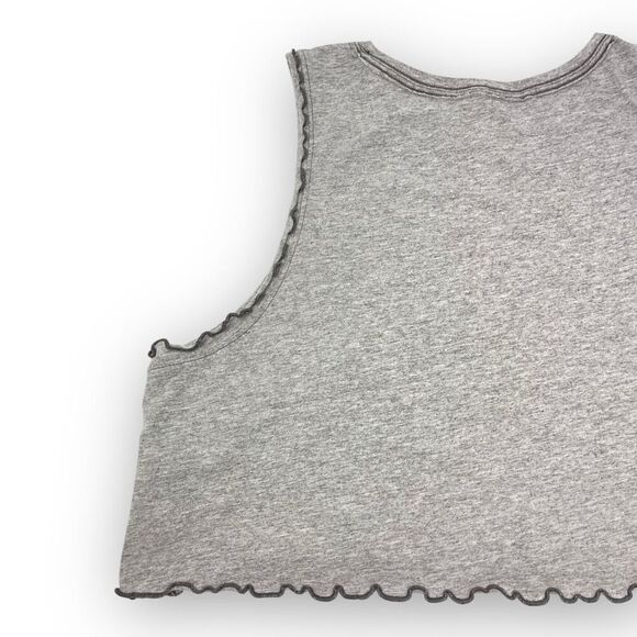 Urban Outfitters UO Layla Cropped Lettuce Edge Muscle Tank Gray Women’s Size Med - Picture 7 of 12